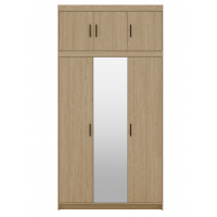 Szafa z nadstawką trzydrzwiowa z lustrem 133 cm TRINO dąb olejowany